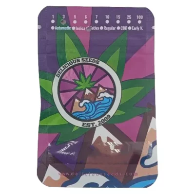 Graine féminisée GR-APE de Delicious Seeds - Hybride indica Kosher Kush x Grape Ape aux fleurs violettes résineuses.