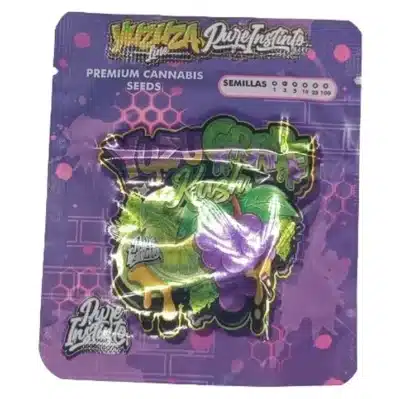 Graine féminisée Yuzu Grape Kush de Pure Instinto - Hybride résineux aux arômes de raisin sucré et de citron.